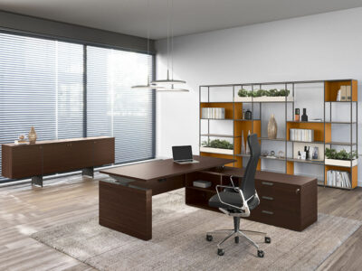 Clariss 8 Panel Legs Executive Desk With Optional Credenza Unit Main Image