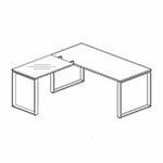 Gus – Ring Leg Glass Desk With Return Right