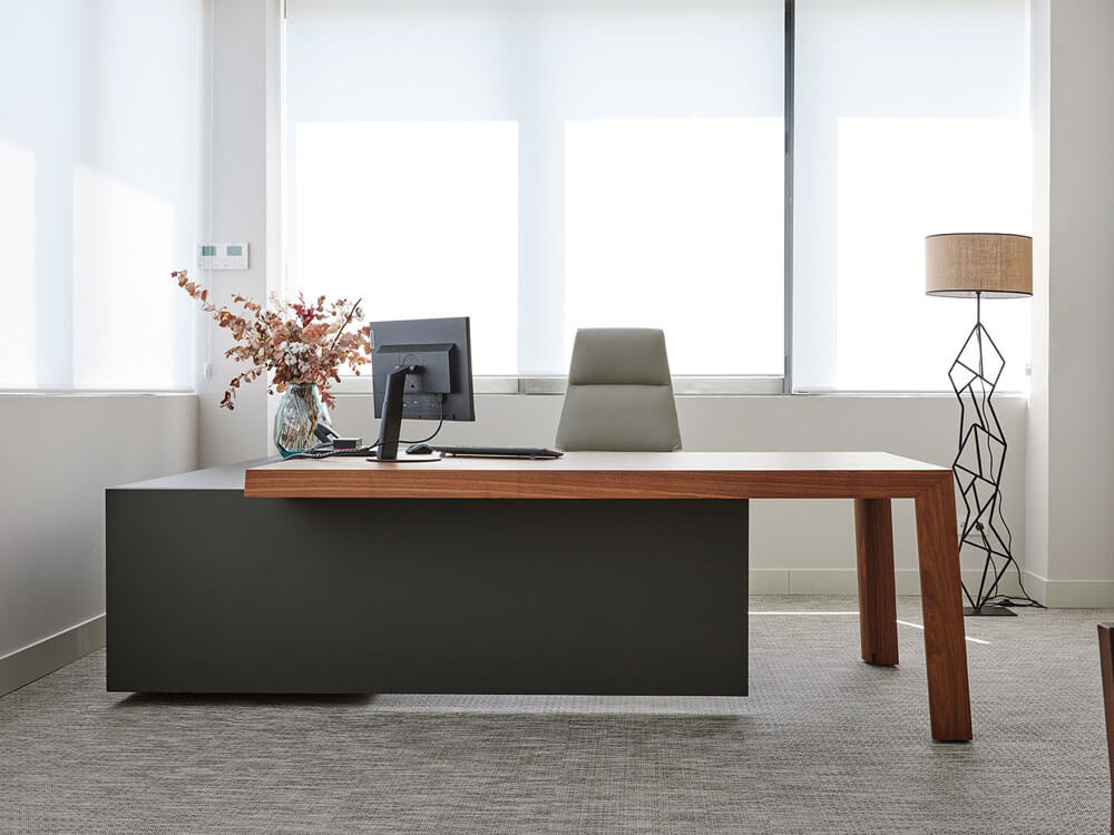 Anna Modern Executive Desk With Credenza Unit 12