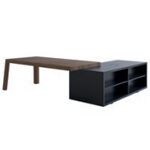 Anna Modern Executive Desk With Credenza Unit 820d Left