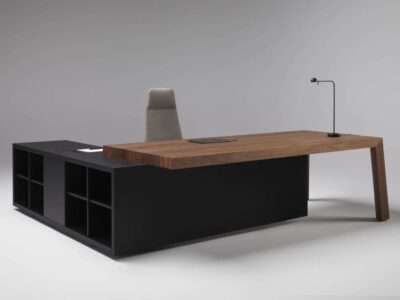 Anna Modern Executive Desk With Credenza Unit Main