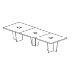 Medium Rectangular Table (10 Persons - Multi-Shaped Legs)