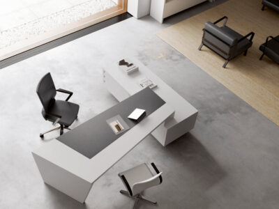 Antonia Modern Executive Desk With Optional Modesty Panel Return And Credenza Unit
