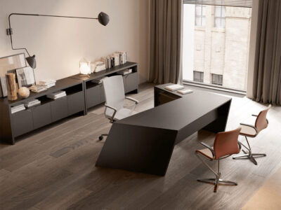 Antonia Modern Executive Desk With Optional Modesty Panel Return And Credenza Unit 5