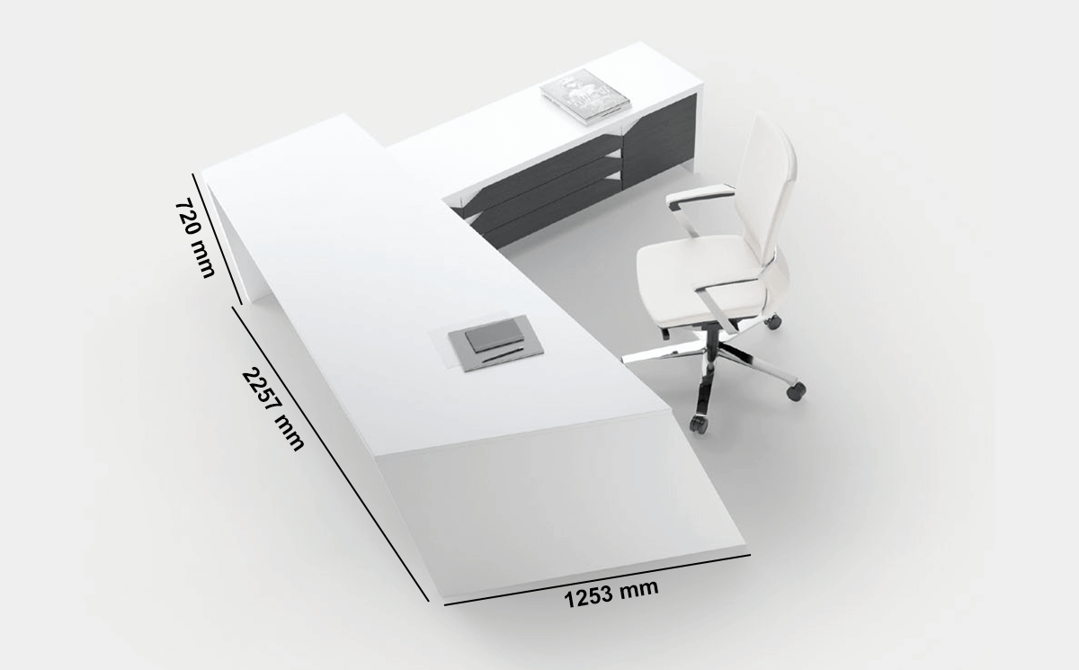 Antonia Modern Executive Desk With Optional Modesty Panel, Return And Credenza Unit Dimen