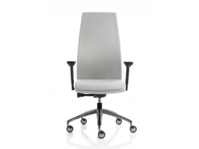 Clifton 1 High Backrest Executive Chair With Height Adjustable Armrest Black Polished Aluminum Base