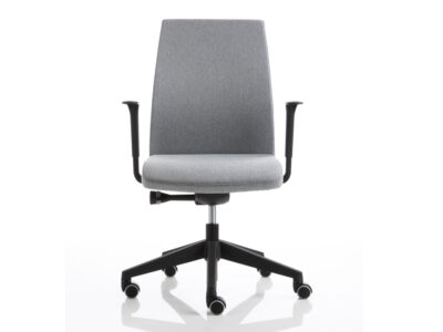 Clifton 2 Meduim Backrest Executive Chair With Height Adjustable Arms Black Open Armerst, Nylon Base