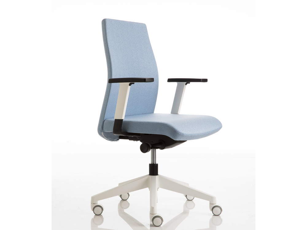 Clifton 2 Meduim Backrest Executive Chair With Height Adjustable Arms White Armerst, Nylon Base
