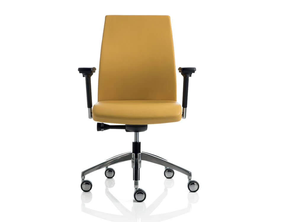Clifton 2 Meduim Backrest Executive Chair With Height Adjustablechrome Armerst, Aluminum Base