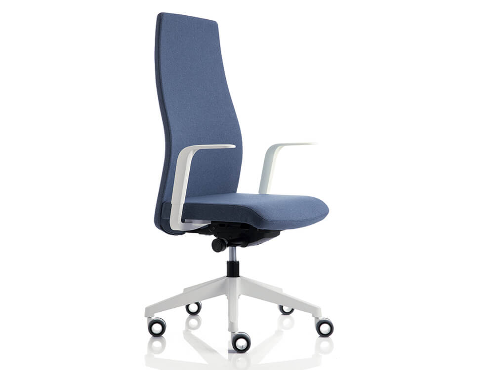 Clifton High Backrest Executive Chair With Open Armrest White Nylon Base