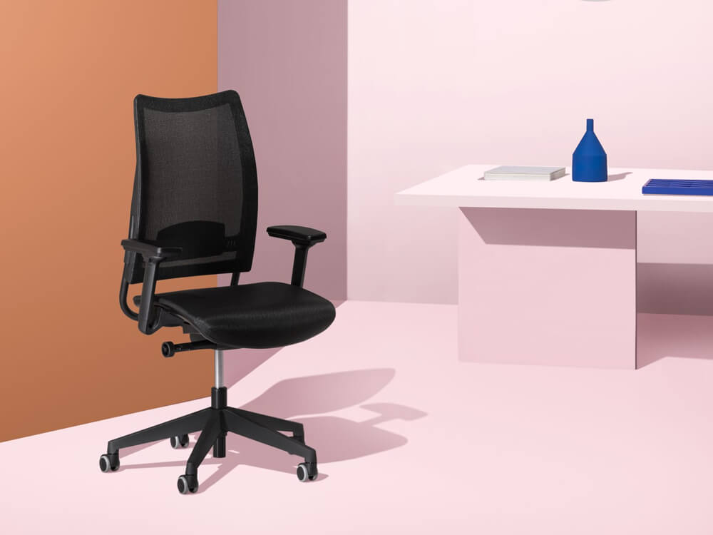 Cristina 1 Task Chair With Black Plastic Mesh Backrest & Optional Amrs 02 Img