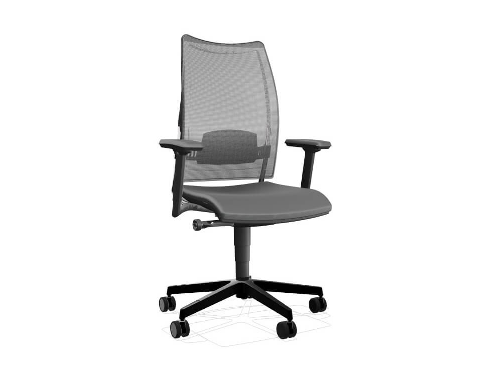 Cristina 1 Task Chair With Black Plastic Mesh With 1d Amrs Black