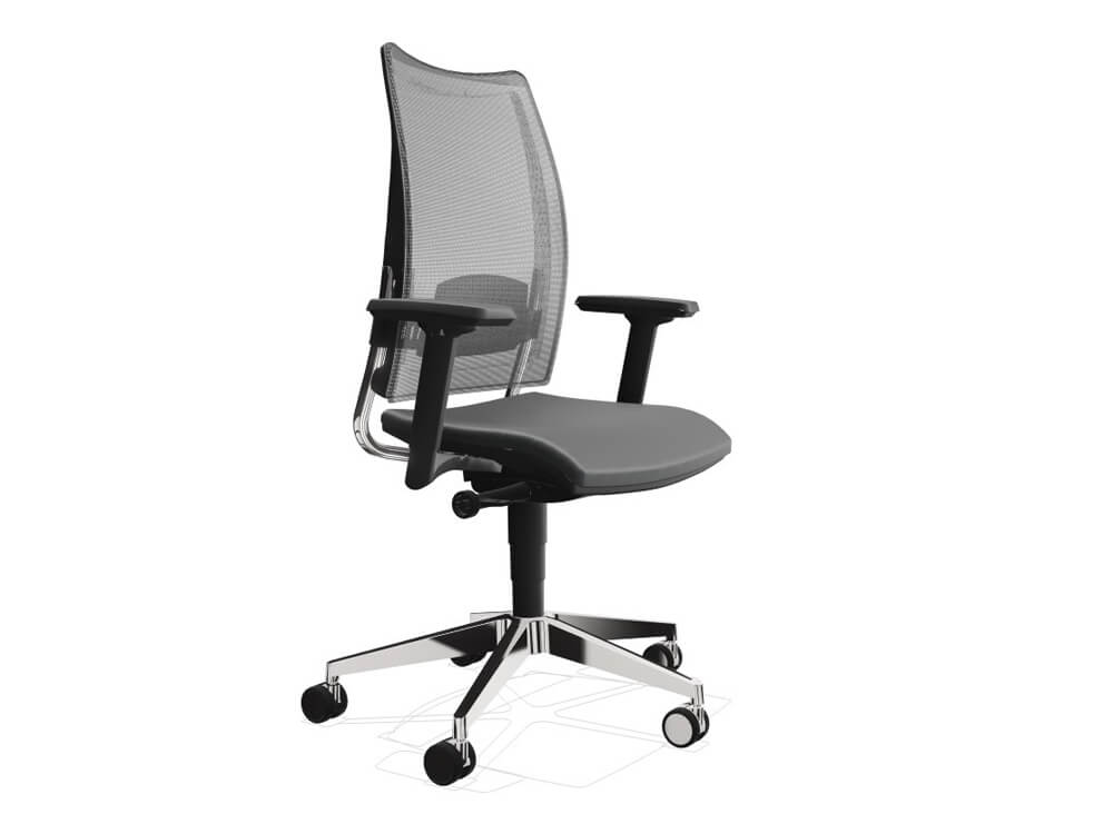 Cristina 1 Task Chair With Black Plastic Mesh With 3d Amrs Alumi