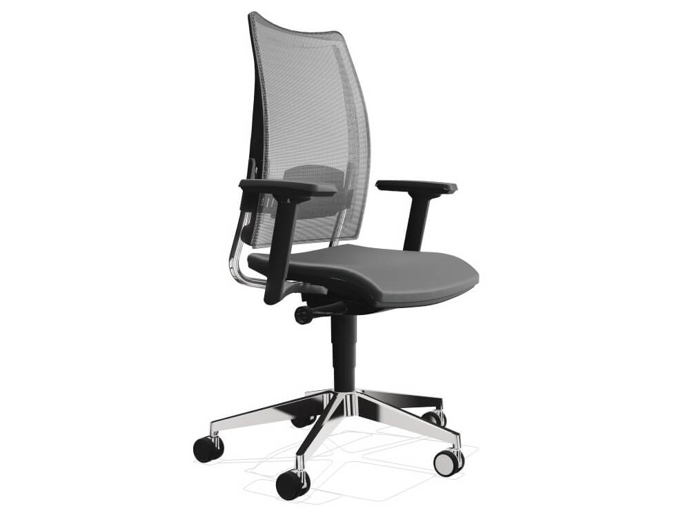 Cristina 1 Task Chair With Black Plastic Mesh With Amrs Alumi