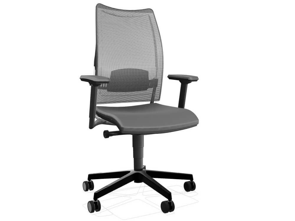 Cristina 1 Task Chair With Black Plastic Mesh With Amrs Black
