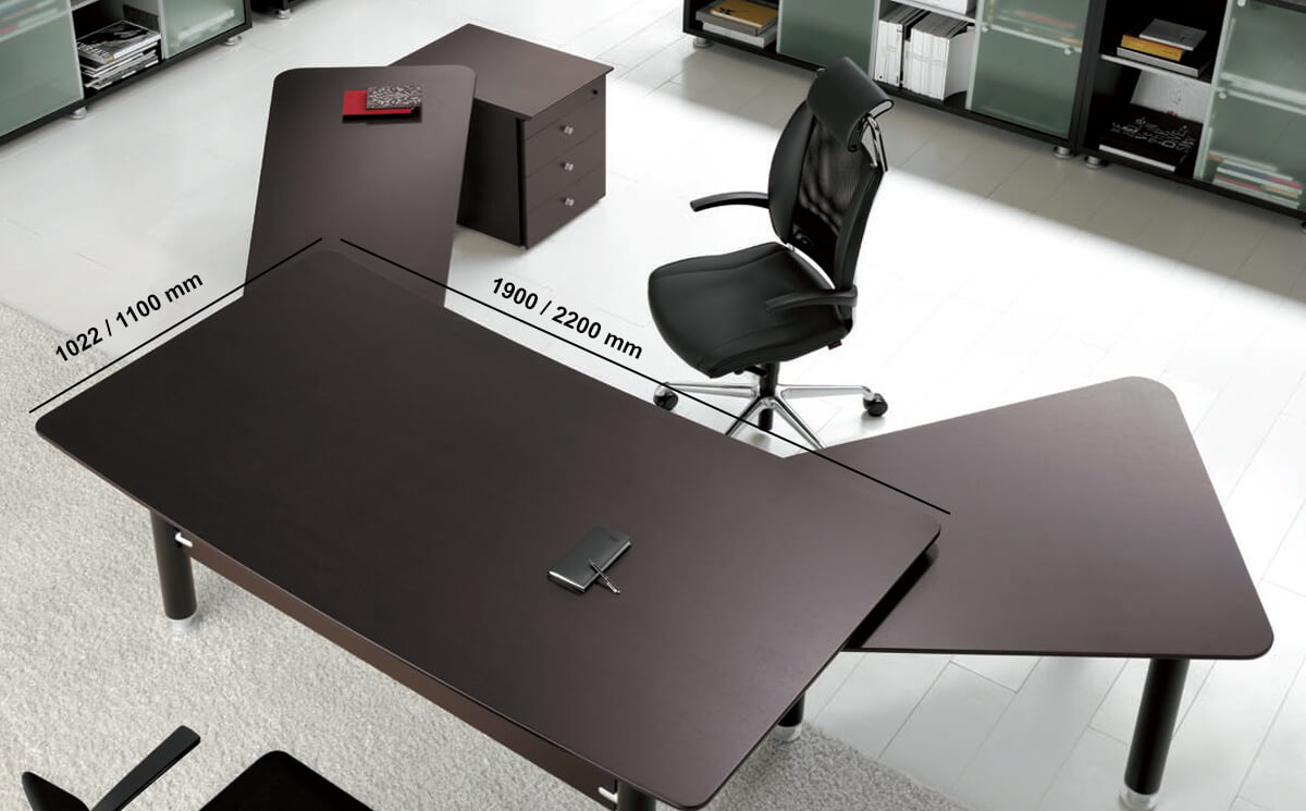 Felicita 1 – Modern Executive Desk With Modesty Panel And Optional Return Dimension Image