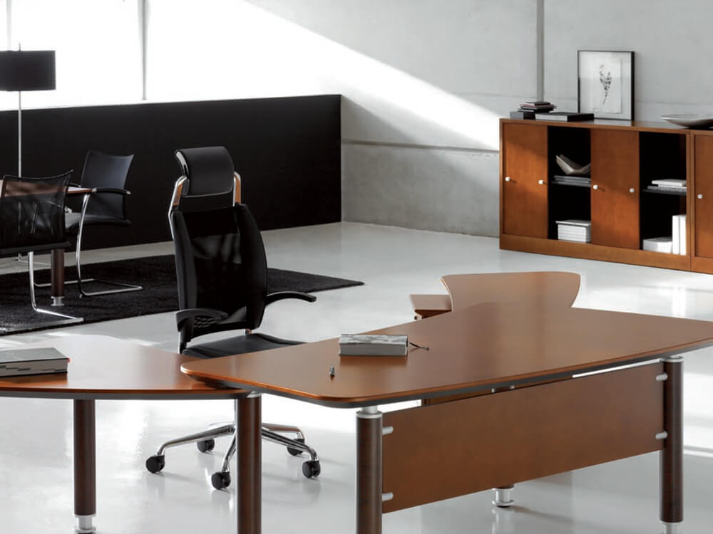 Felicita Side Bowed Shaped Executive Desk With Modesty Panel And Optional Retun 1