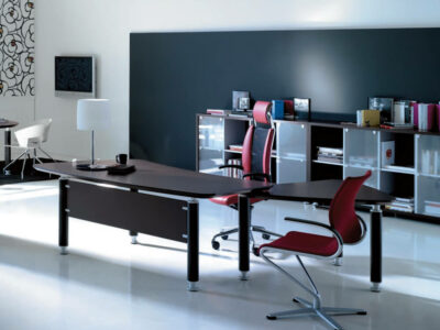 Felicita Side Bowed Shaped Executive Desk With Modesty Panel And Optional Retun