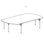 Medium Bowed Shape Table (8 and 10 Persons)