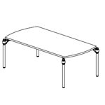 Small Bowed Shape Table (6 Persons)