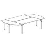 Isabella 1 Round, Oval, Bowed And Rectangular Shaped Meeting Table Bow Shaped Table 2