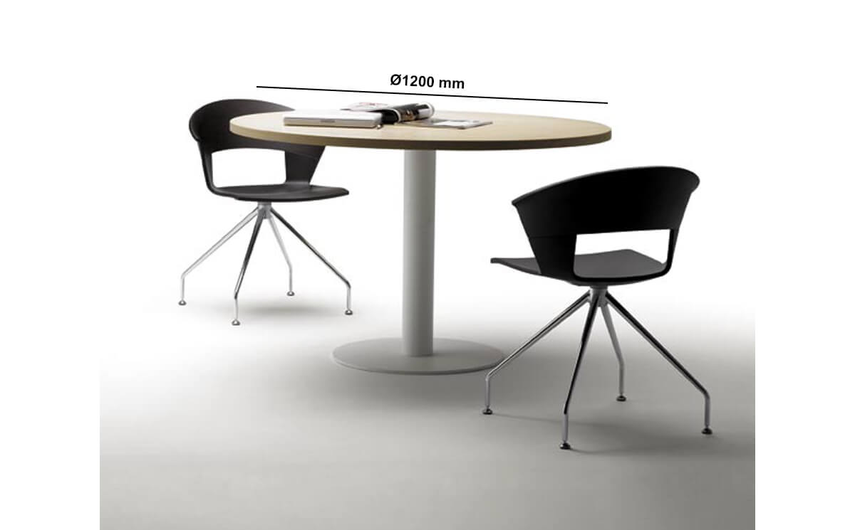 Isabella 1 Round, Oval, Bowed And Rectangular Shaped Meeting Table Dimesnion Image