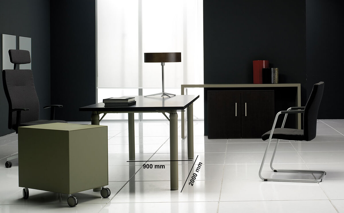 Isabella Modern Executive Desk With Optional Return Dimension Image