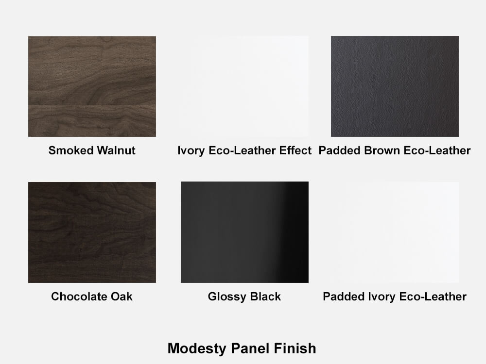Luisa Modern Wood Finish And Eco Leather Executive Desk Wood Modesty Panel Finish