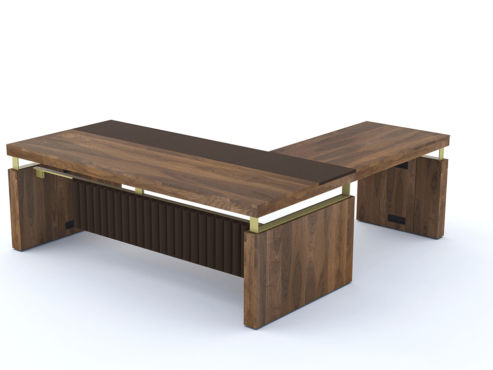 Luisa Modern Wood Finish Eco Leather Executive Desk 17
