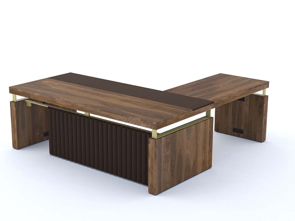 Luisa Modern Wood Finish Eco Leather Executive Desk 18