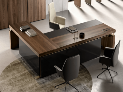Luisa Modern Wood Finish Eco Leather Executive Desk 4
