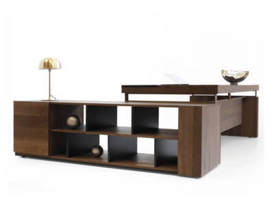 Luisa Modern Wood Finish Eco Leather Executive Desk 5