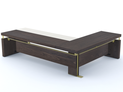 Luisa Modern Wood Finish Eco Leather Executive Desk 7