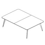 Rectangular Shape Table (8 Persons with 2 Tops)