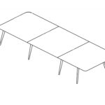 Medium Rectangular Shape Table (10 Persons with 3 Tops)