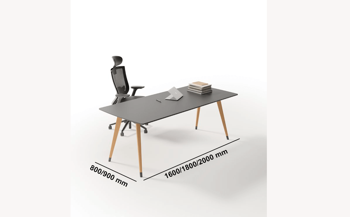 Maria Round Corner Executive Desk With Optional Return And Credenza Unit Dimension Image