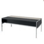 Desk with Half Modesty Panel (Lacquered Finish + Leather Insert)
