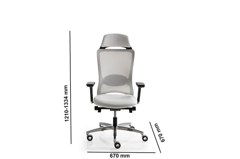 Piera High Backrest Hight Adjustable Executive Chair With Headrest Size Img