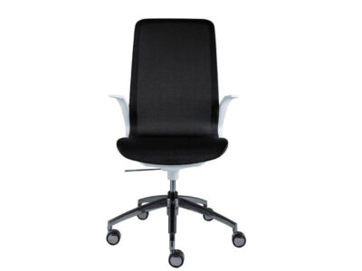 Renato 1 High Backrest Executive Chair Black Nylon Armrests, Aluminum Base