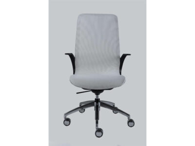 Renato 1 High Backrest Executive Chair White Nylon Armrests, Aluminum Base