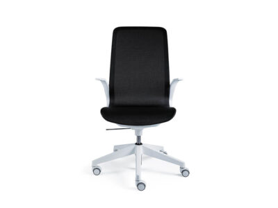 Renato 1 High Backrest Executive Chair White Nylon Armrests & Base