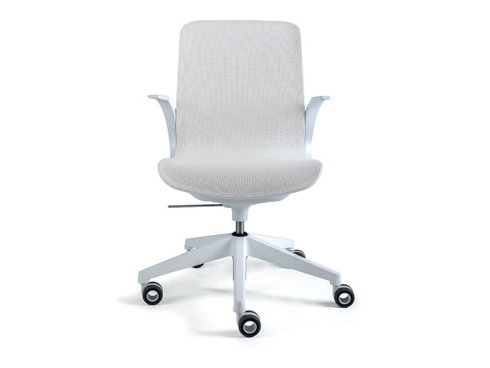 Renato 2 Meduim Backrest Hight Adjustable Executive Chair White Nylon Armrests & Base