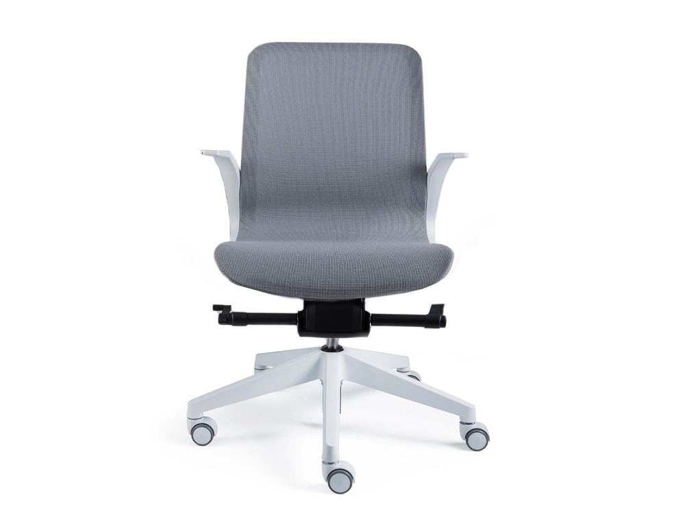 Renato 2 Meduim Backrest Hight Adjustable Executive Chair White Nylon Armrests & Base Multi Block Mechanism
