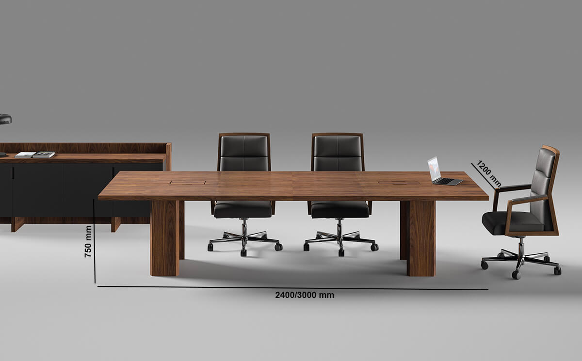 Alberto 1 – Rectangular And Barrel Shaped Meeting Table