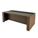 Desk with Modesty Panel and Leather Insert