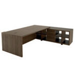 Desk With Credenza Unit and Modesty Panel (Without Leather Insert D600)