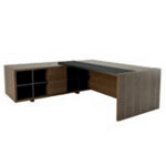 Alberto Executive Desk With Credenza Unit 800d Leather Left