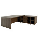 Desk With Credenza Unit and Modesty Panel (Without Leather Insert D820)