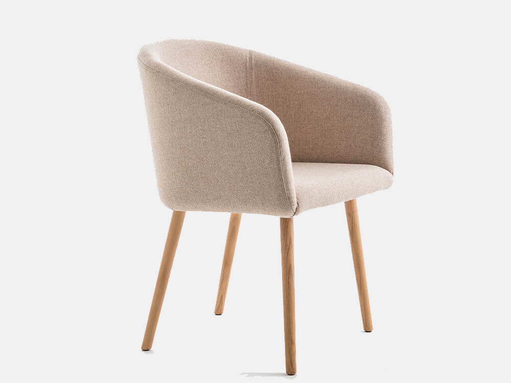 Bianca 2 Soft Seating Visitor Chair Wooden Leg
