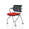 Carmine Mesh Back Visitor Chair Tip Up Seat, Chrome,black Castors